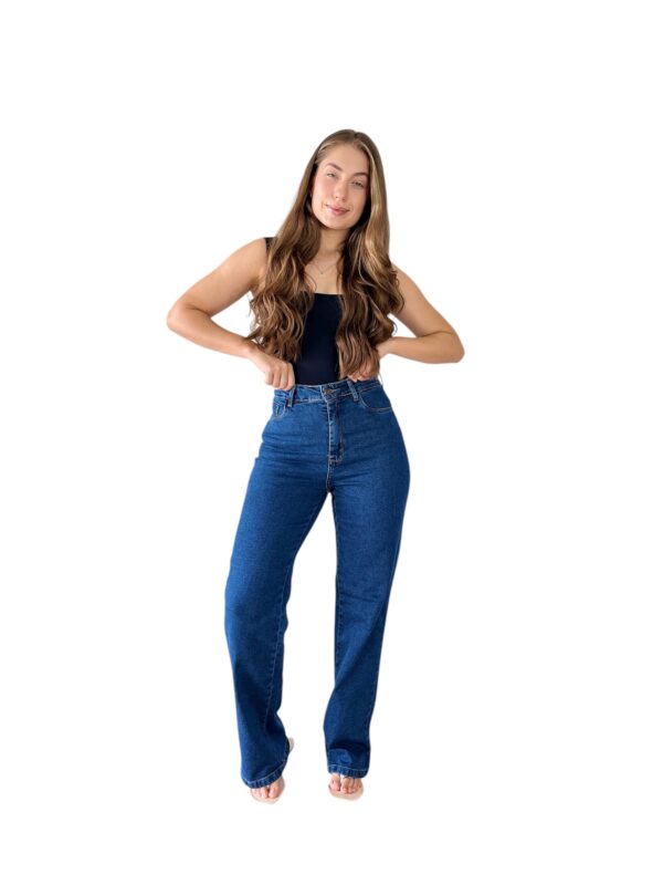 Wide Leg Jeans com Elastano Escura - Image 3