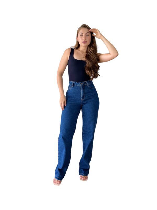 Wide Leg Jeans com Elastano Escura - Image 8