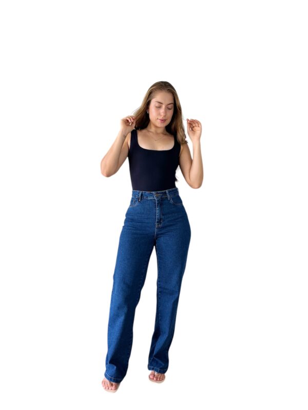 Wide Leg Jeans com Elastano Escura - Image 9