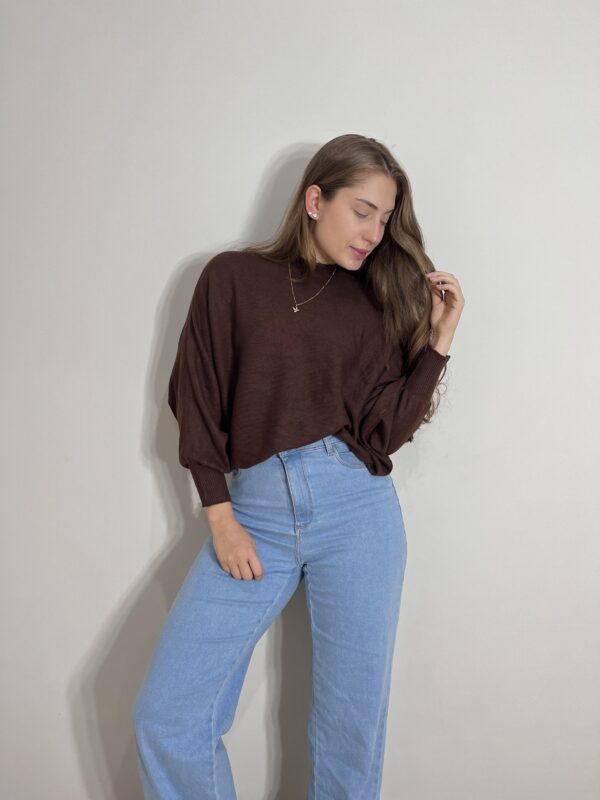 Tricot Amplo Marrom