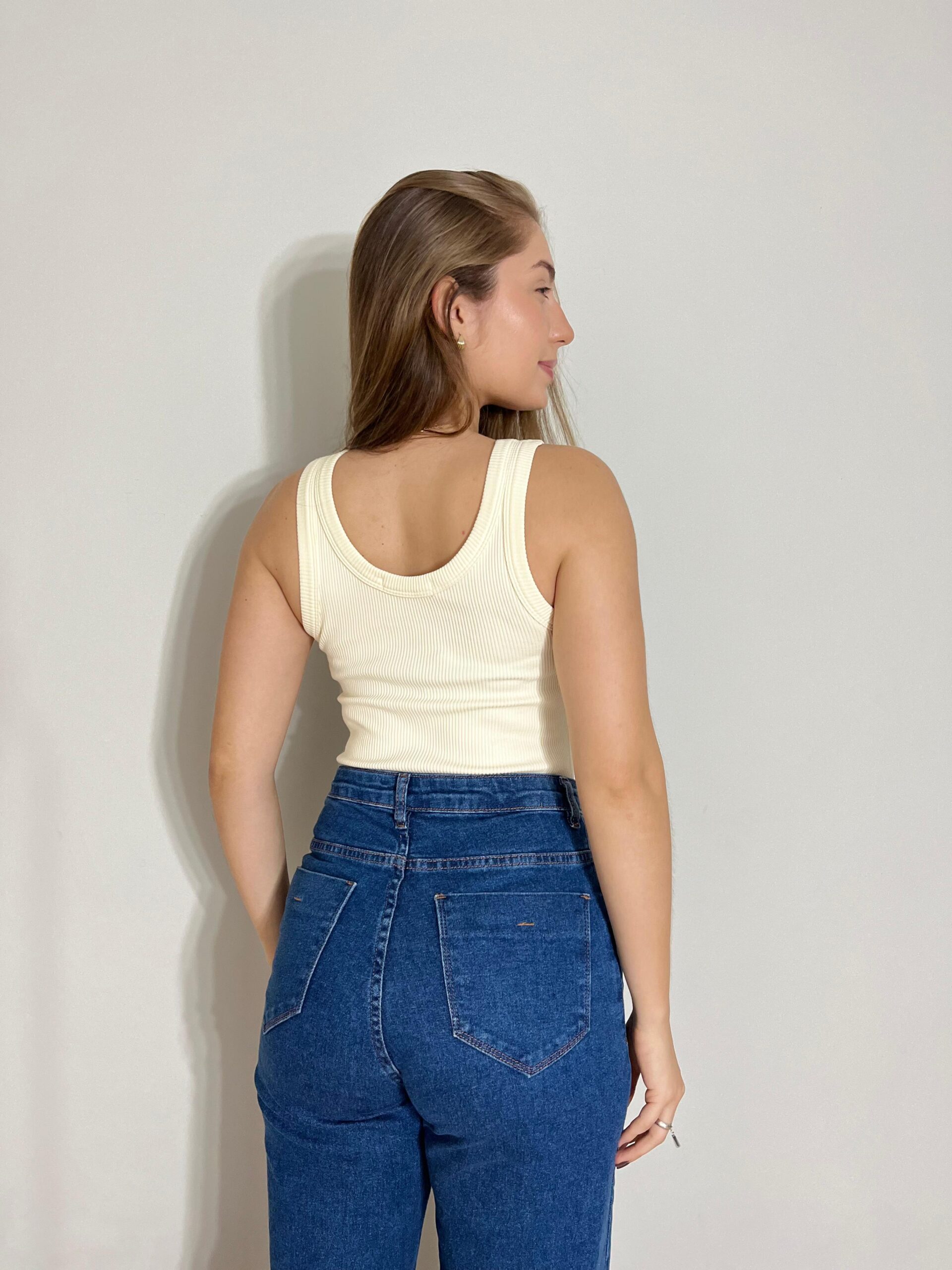 Body Regata Canelado Off White - Image 2